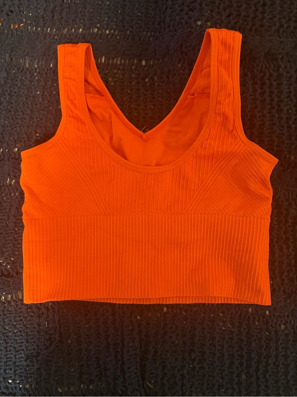 Seamless Ribbed Orange Crop Tank